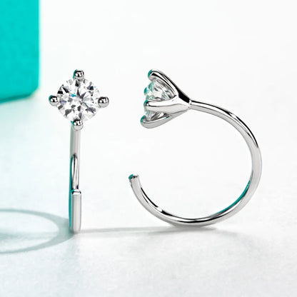 4mm D Color Moissanites Classic Hoop Earrings for Women 925 Sterling Silver Jewelry 18K Gold Plated Earring Wholesale