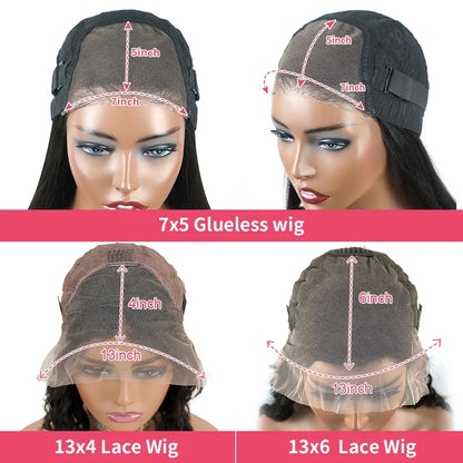 250% Kinky Straight Glueless Wig Ready To Wear And Go 13x6 Hd Yaki Straight Lace Front Human Hair Wigs For Women 30 36 Inch