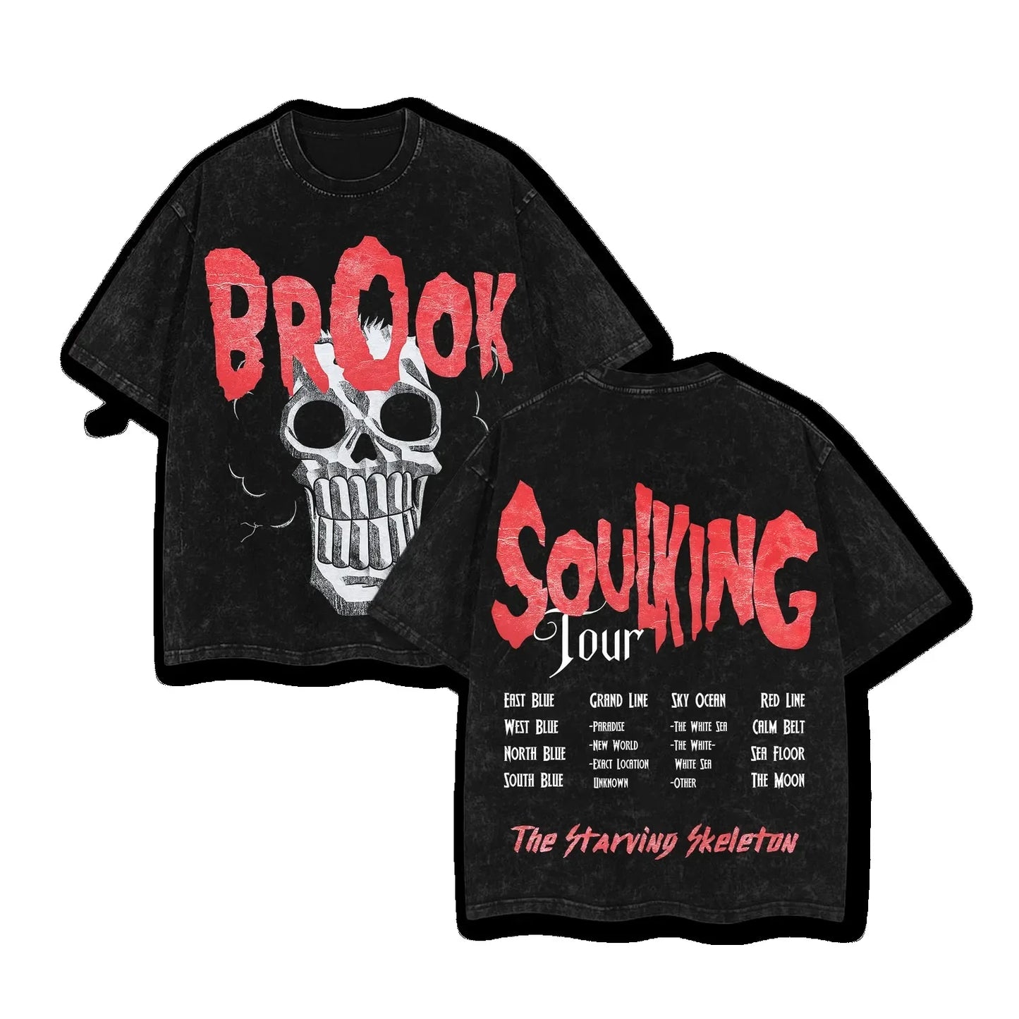 Brook graphic unisex black Acid Wash cotton Tshirt O-neck Vintage Short sleeve 2026 summer New Y2k Men shirt