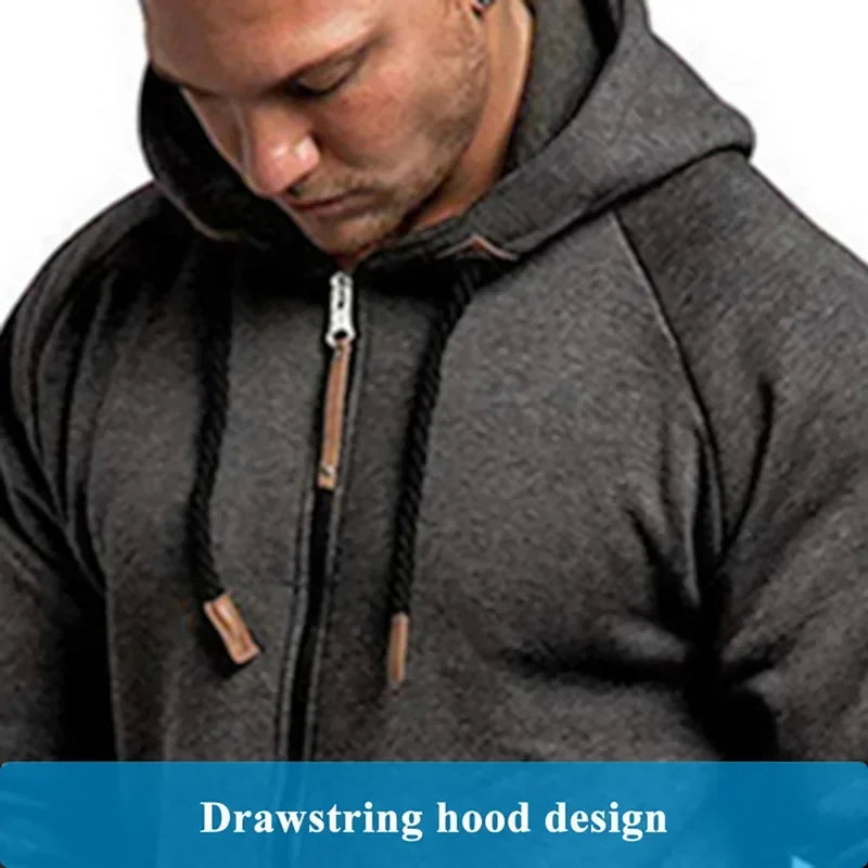 New Custom 3D Full Design Jumpsuit Pajamas Long-sleeved sports pants solid color splicing casual sweater men's zipper hoodie