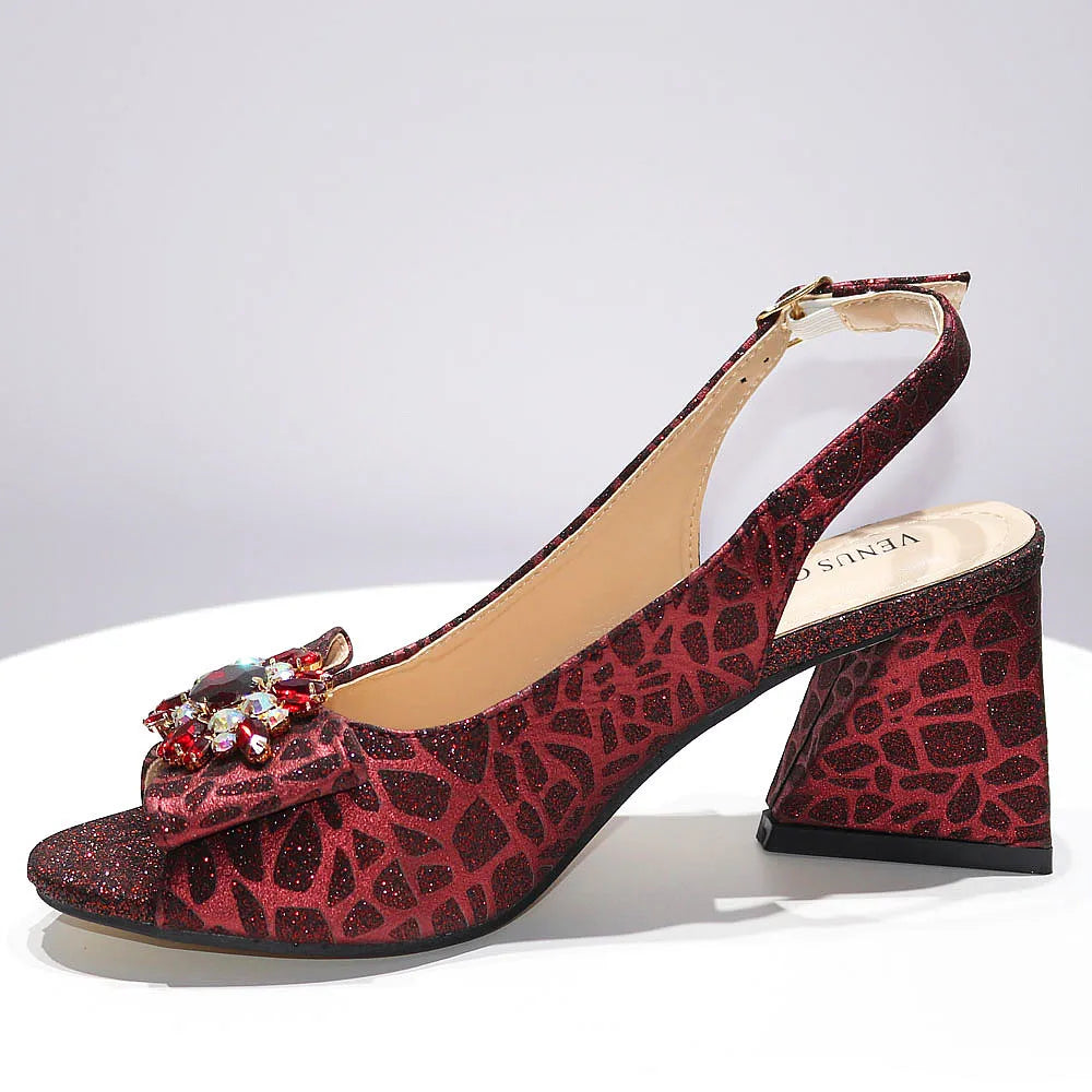 African Fashion Italian Shoes And Bag Sets For Evening Party With Stones Colorful Italian Handbags Match