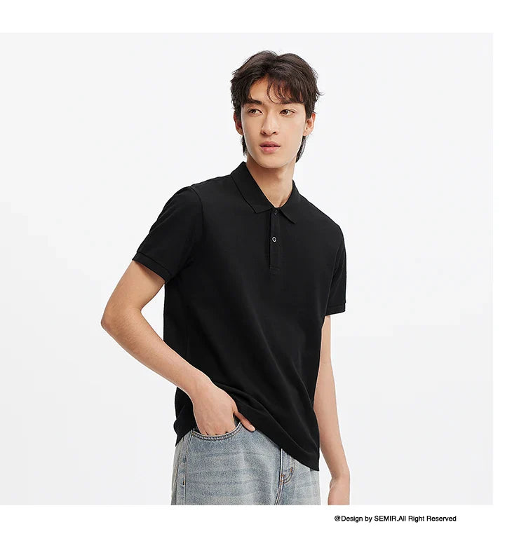 Polo Shirt Men Moisture Wicking Solid Color Short Sleeve T-Shirt 2025 Summer New Slim Fit Top for Active Wear