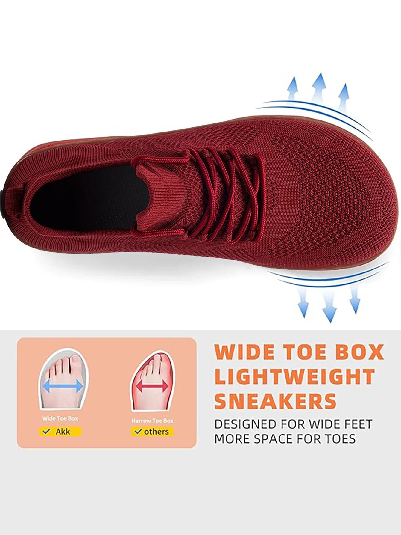 2025 New Wide-toe Men's Shoes Casual Soft Sole Wide-Toe Shoes Walking Sneakers Breathable Mesh Comfortable Barefoot Shoes
