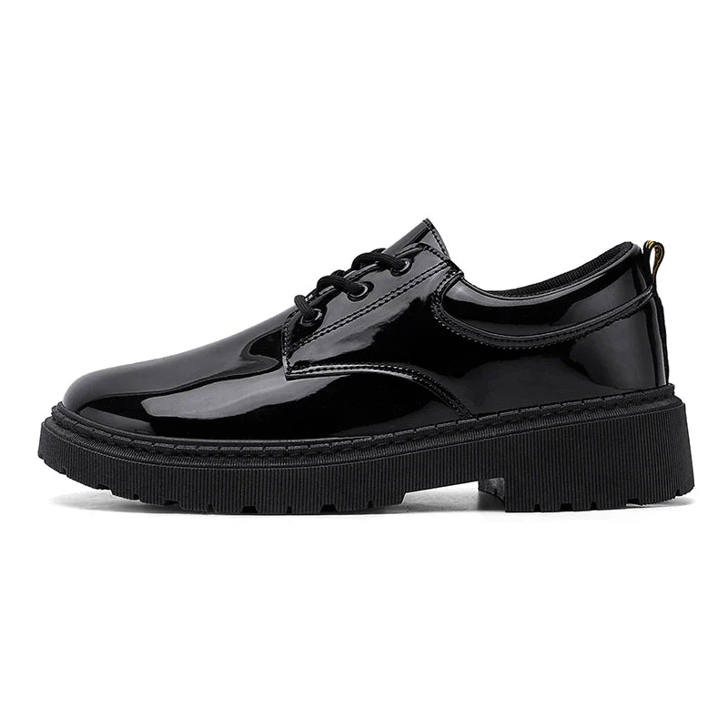 2024 Spring Autumn New Designer Men's Dress Shoes Fashion Business Formal Bright Face Patent Leather Black Derby Shoes for Men
