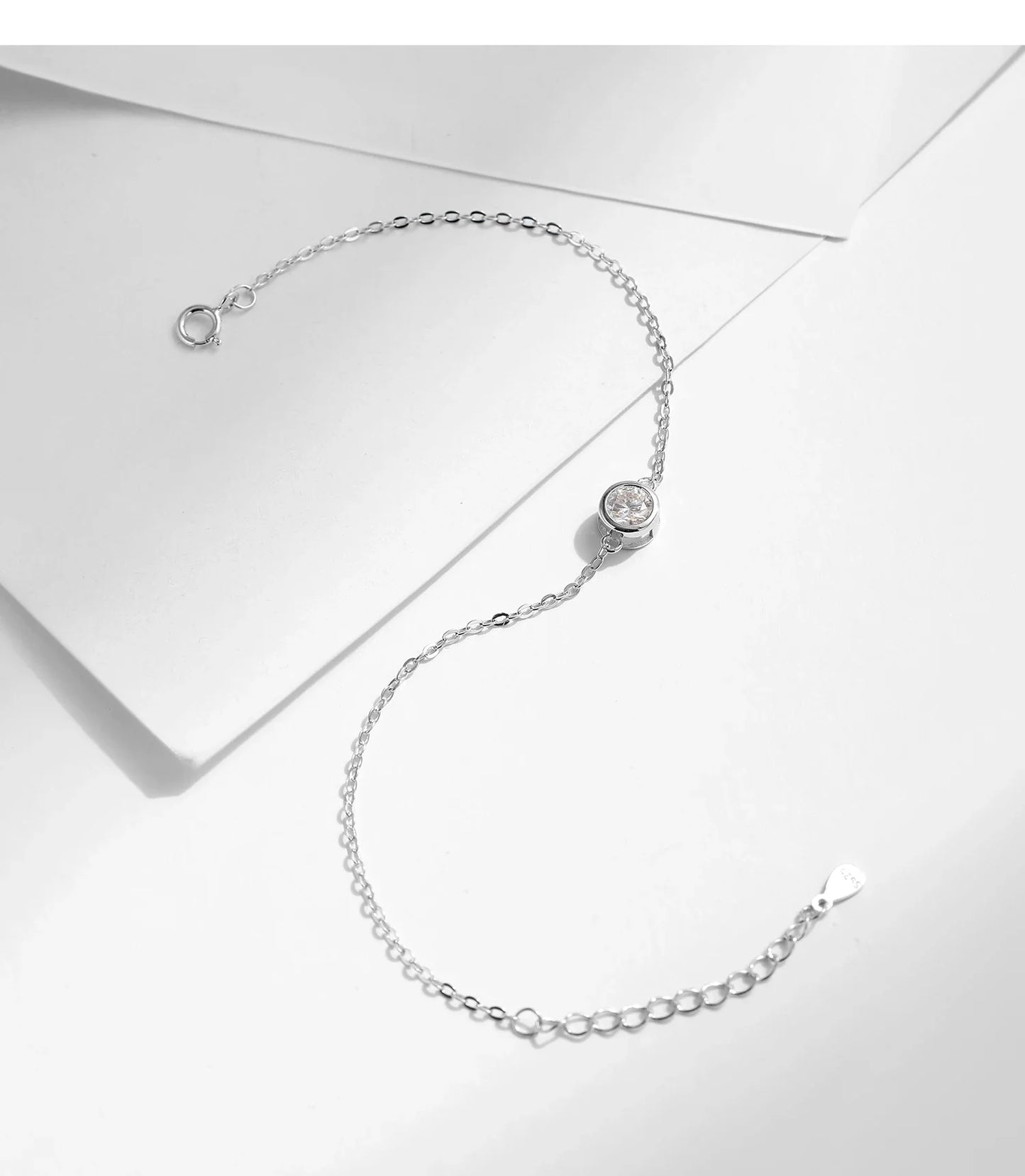 0.5CT Moissanite Bracelet 925 Sterling Silver Classic Link Chain Charms Bracelets For Women Luxury Wedding Jewelry