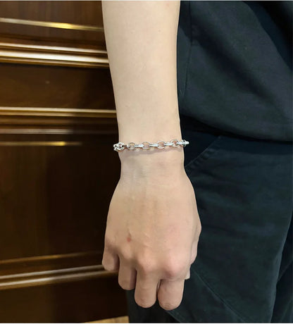 Full Moissanite Diamond Hook Link Chain Bracelet 1.2mm D Color For Woman Man S925 GRA Certified Couple Bracelets Bangle