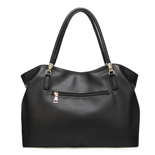 Women's Fashionable and Versatile Tote Bag with an Elegant Vibe, Large Capacity with Metal Accents, Pu Handbag and Shoulder Bag, Women's Business Travel Bag, Suitable for Outings/Shopping/Commuting/Work/Office/Business Trips/