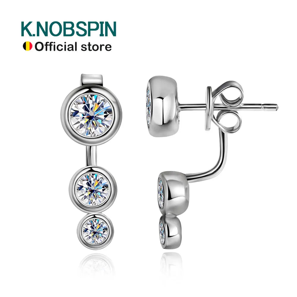 D VVS Moissanite Engagement Earring with GRA Certificates s925 Sterling Silver Plated 18k White Gold Earrings for Women