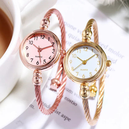 Women Bracelet Watch Retro Gold Bangle Women Watches Stainless Steel Retro Ladies Quartz Wristwatch Clock Dress Watch