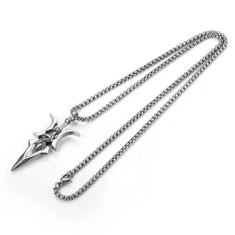 Necklace Halberd Pendant Necklaces Halloween Cosplay Jewelry Gifts