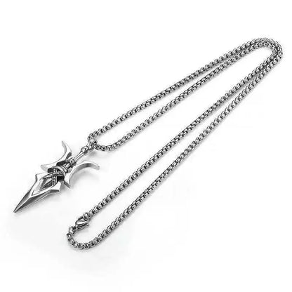 Necklace Halberd Pendant Necklaces Halloween Cosplay Jewelry Gifts