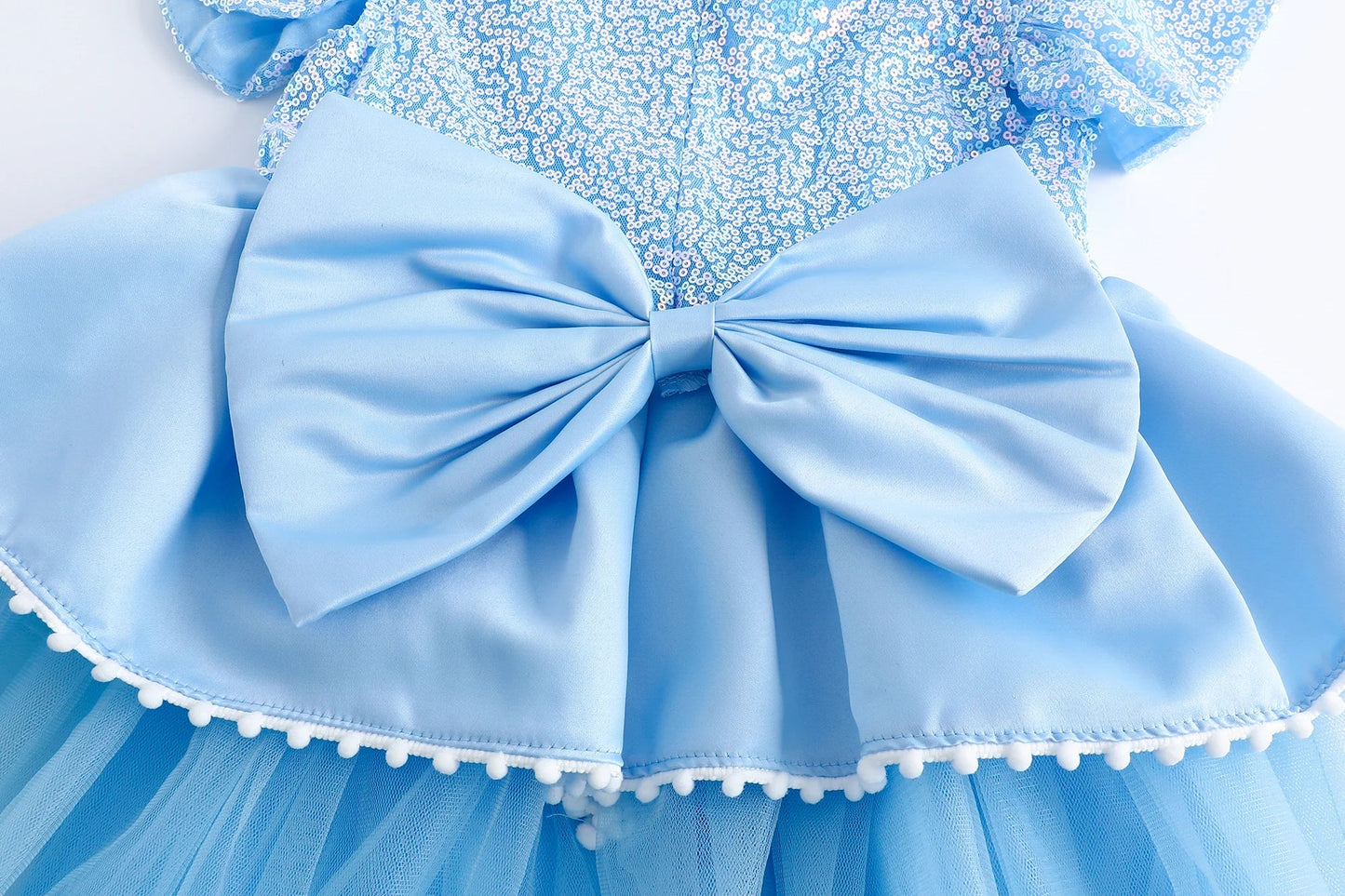 Girls Cosplay Cinderella Costume Deluxe Lace Dress Birthday Party Princess Fairy Tale Grace Ball Gown Butterfly Clothes