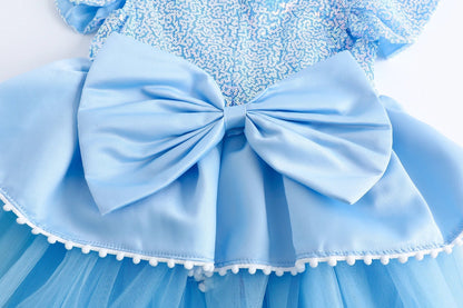Girls Cosplay Cinderella Costume Deluxe Lace Dress Birthday Party Princess Fairy Tale Grace Ball Gown Butterfly Clothes