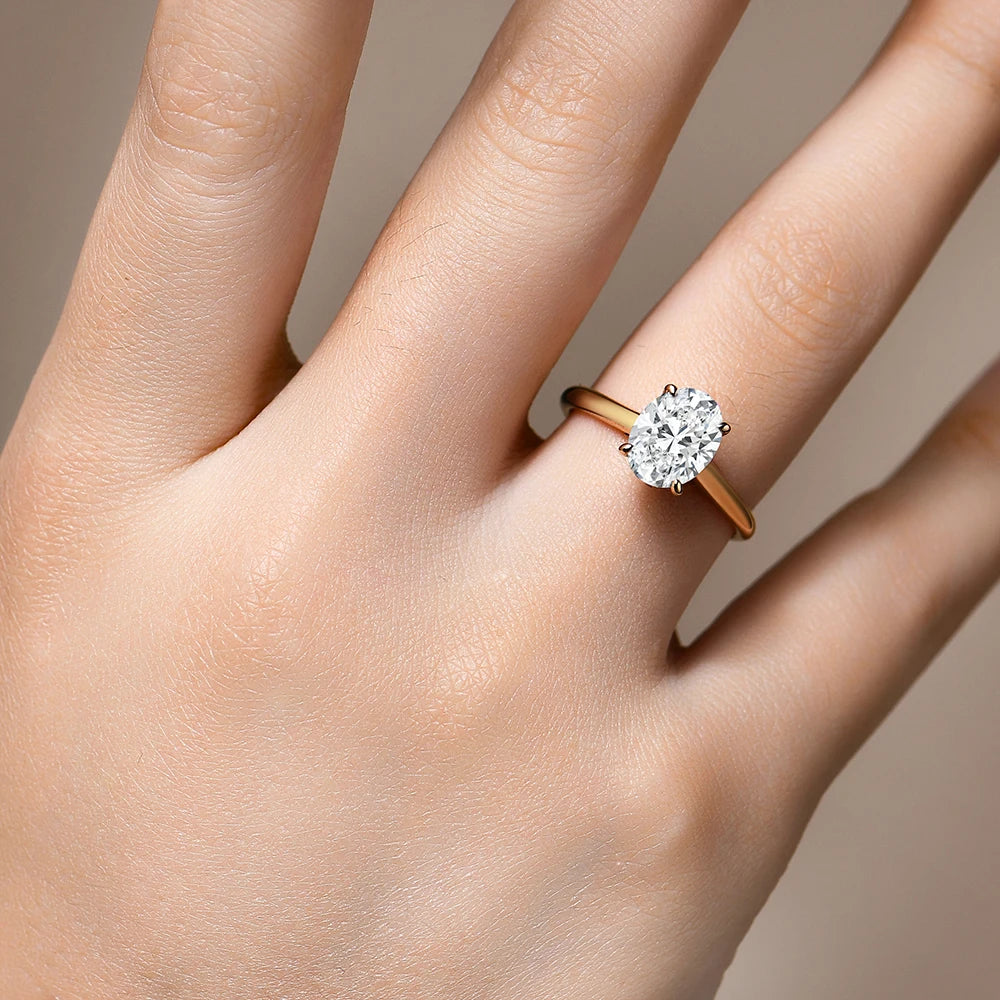 Oval Cut 9*7mm 2CT D VVS1 Moissanite Rings S925 Sterling Silver for Women Engagement Wedding Lady's Jewelry Gift Luxury