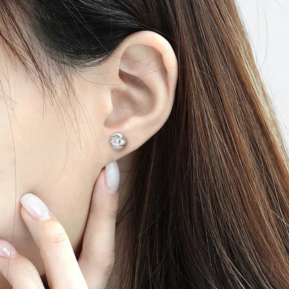 0.3/0.5 Carat Round Moissanite Diamond Stud Earrings For Women S925 Sterling Silver Pendientes Wedding Party Fine Jewelry