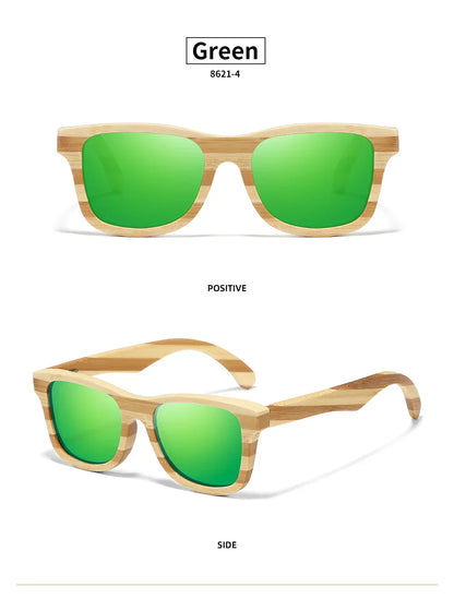 Natural Zebra bamboo adult sunglasses Manual polarized glasses Mirror coated lens Glasses Gift box 8621C