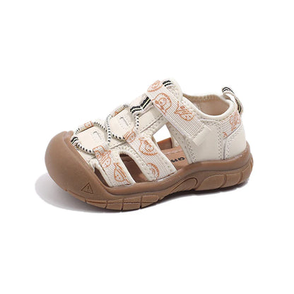 Children's sandals, boys' toe cover beach shoes, Summer 2025 girls' outdoor walking baby sports sandals