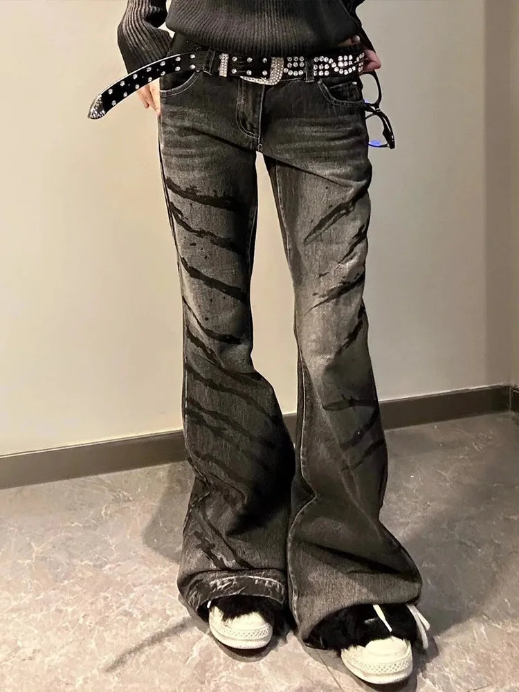 Washed Jeans for Women Y2k Fashion High Waist Wide Leg Jeans