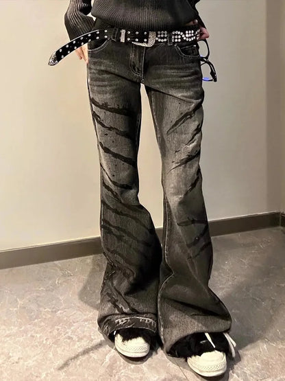Washed Jeans for Women Y2k Fashion High Waist Wide Leg Jeans