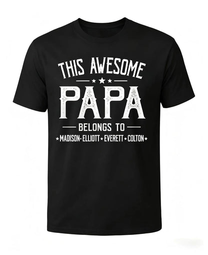 Personalized Grandpa Dad Shirt, Custom Grandpa Grandkids Name Shirt, Birthday Christmas Fathers Day Dad Grandpa Gift