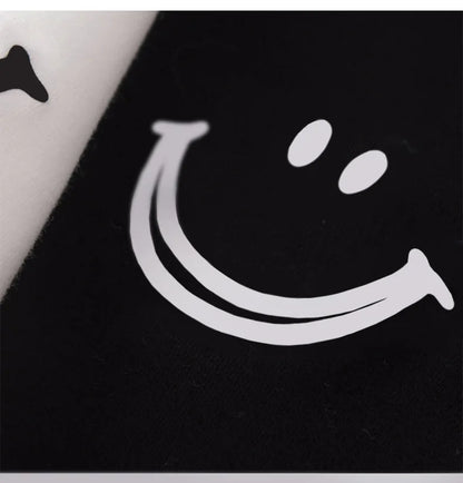 1pcs Girl Summer Smile Print T-shirts Women Classic Basic Fashion Tees Students Short Sleeve Loose Tops Female Round Neck Tshirt