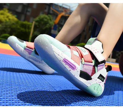 Children‘s Basketball Shoes Non-slip Breathable Training Sneakers Sport Boys Outdoor Comfortable Running Shoes