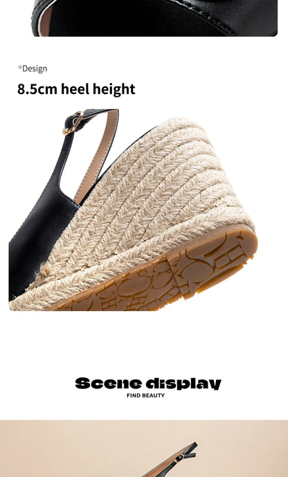 sandals summer women's casual shoes Gold INITIALS INSIGNIA PU LEATHER WEDGES Luxury brand wedge shoeses