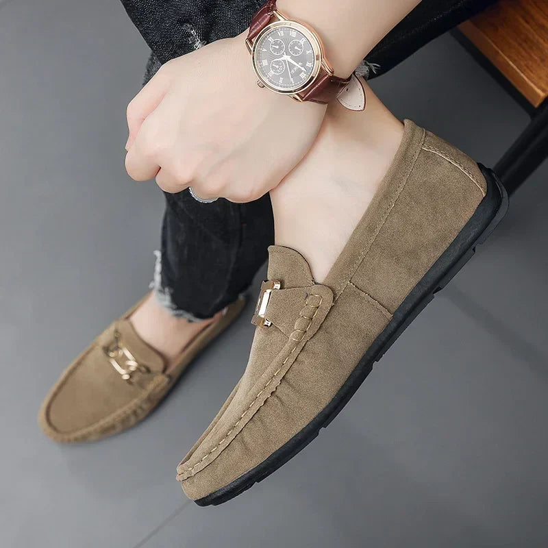 Fashion Suede Men Casual Shoes  Breathable Comfort Slip-on Mens Driving Shoes Luxury Brand Men Loafers Mens Lazy Shoes Moccasin