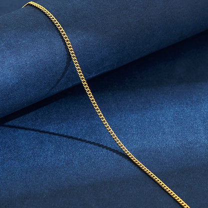 2mm Wide Stainless Steel Link Chain Necklace for Men and Women Silver Color and Gold Color Available Length 14"-30"