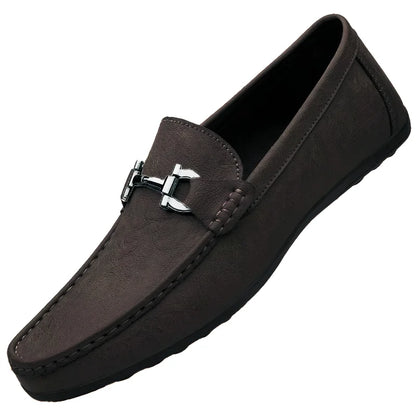 Men's shoes large size simple men's lazy casual shoes for men's black light driving loafers men's shoes leather shoes