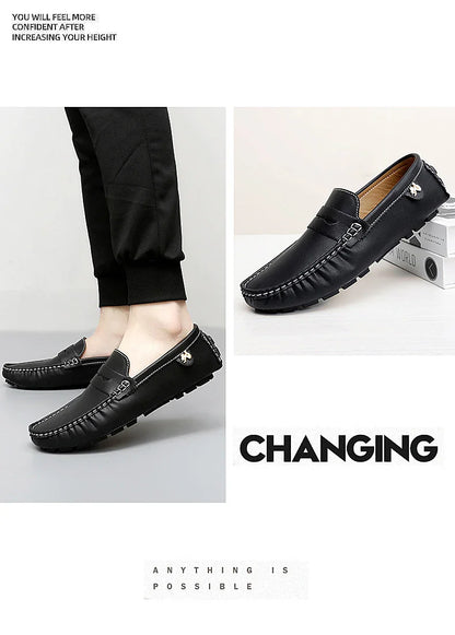 2025 New Handmade Beanie Shoes Men's Soft Sole Lazy Korean Style Trbottomy Easiest for Match Casual Slip-On Driving