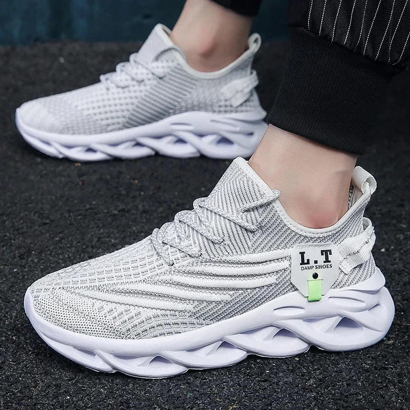 Men Sports Running Black Jogging Shoes Casual Sneakers Outdoor Breathable Mesh Women Light Shock-absorption Sneakers Man
