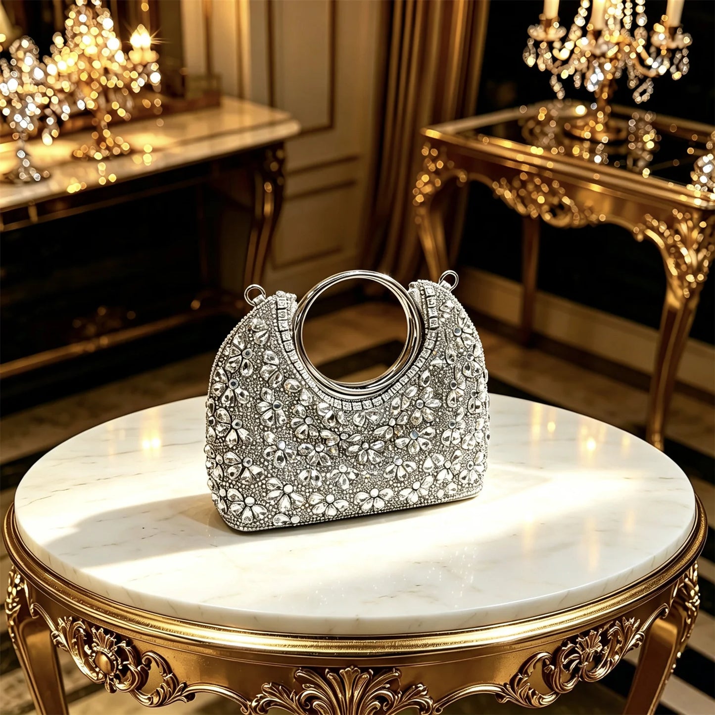 Italian Design Elegant Green Rhinestone Pointed Toe High Heels & Handbag Set - Ideal for Weddings and Special Occasions