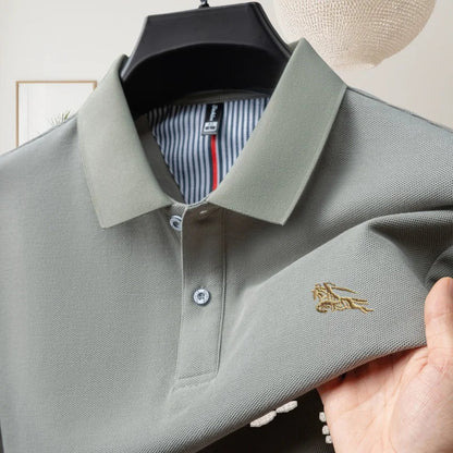 100% pure cotton luxury brand short sleeve men's polo shirt summer fashion letter embroidery design golf top breathable T-shirt