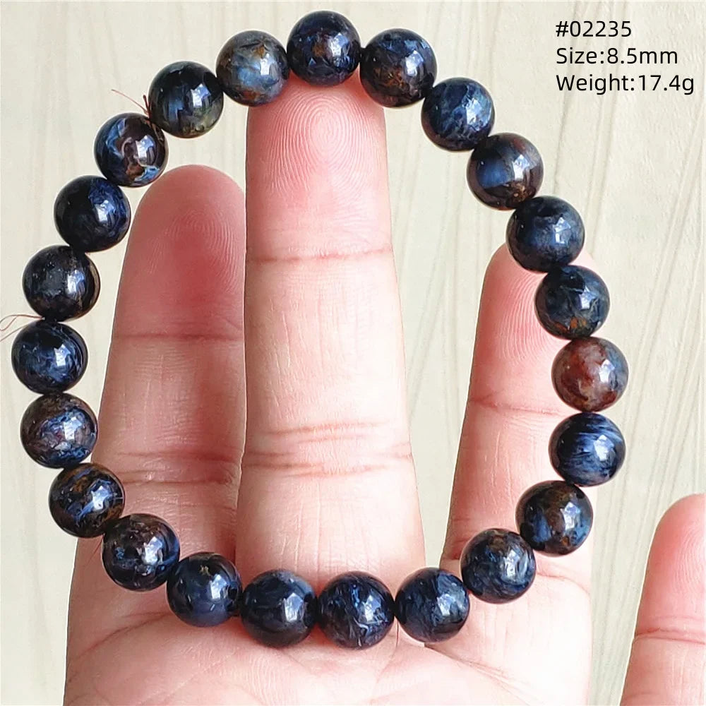 Natural Blue Pietersite Bracelet Women Men Beads Round Beads Chatoyant Cat Eye Fire Pietersite Namibia AAAAAA