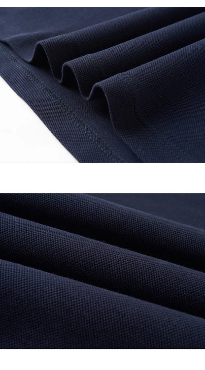 High end letter embroidery brand men's long sleeved polo shirt 2024 Spring and Autumn new comfortable 100% cotton casual T-shirt