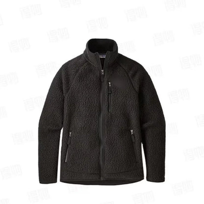 Men's Fleece Lined Jacket Autumn Winter Warm Stand Collar Zipper Casual Versatile Long Sleeve Cotton Nylon Lined Indoor Outdoor