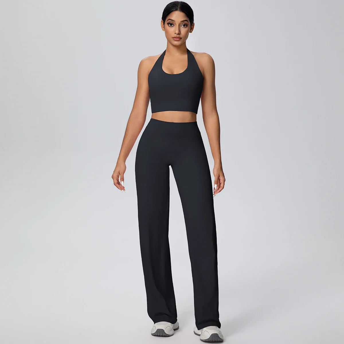 2Pieces Breathable Summer Workout Top Pants Yoga Set Yoga Underwear With Chest Pad Quick Drying Push Up Pencil Pants Yoga Set