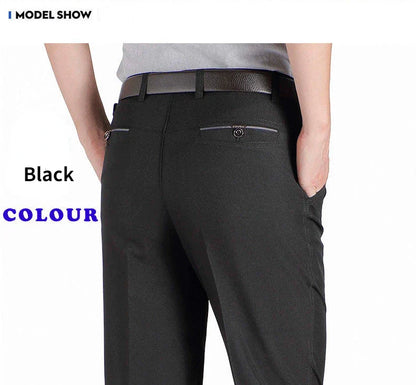 Autumn Thick Summer Thin Business Pants Men's Straight Formal Long Trouser Adult Solid Color Flat Design Casual Suit Pant GOZBKF