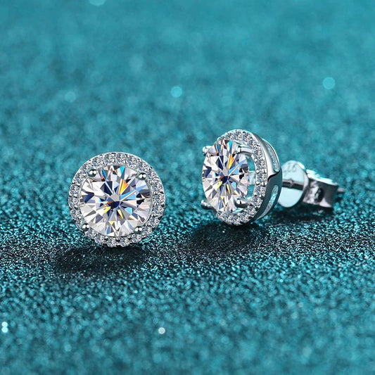 1ct D Color Moissanite Earring For Women Wedding Fine Jewely with GRA 925 Sterling Sliver Plated 18k White Gold Earring