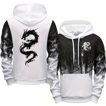 Fashion Men Single Piece Sweatshirts Sweatpants Versatile Men's Tracksuit Casual Comfort Daily Sports Simple Splashed Ink Hoodie