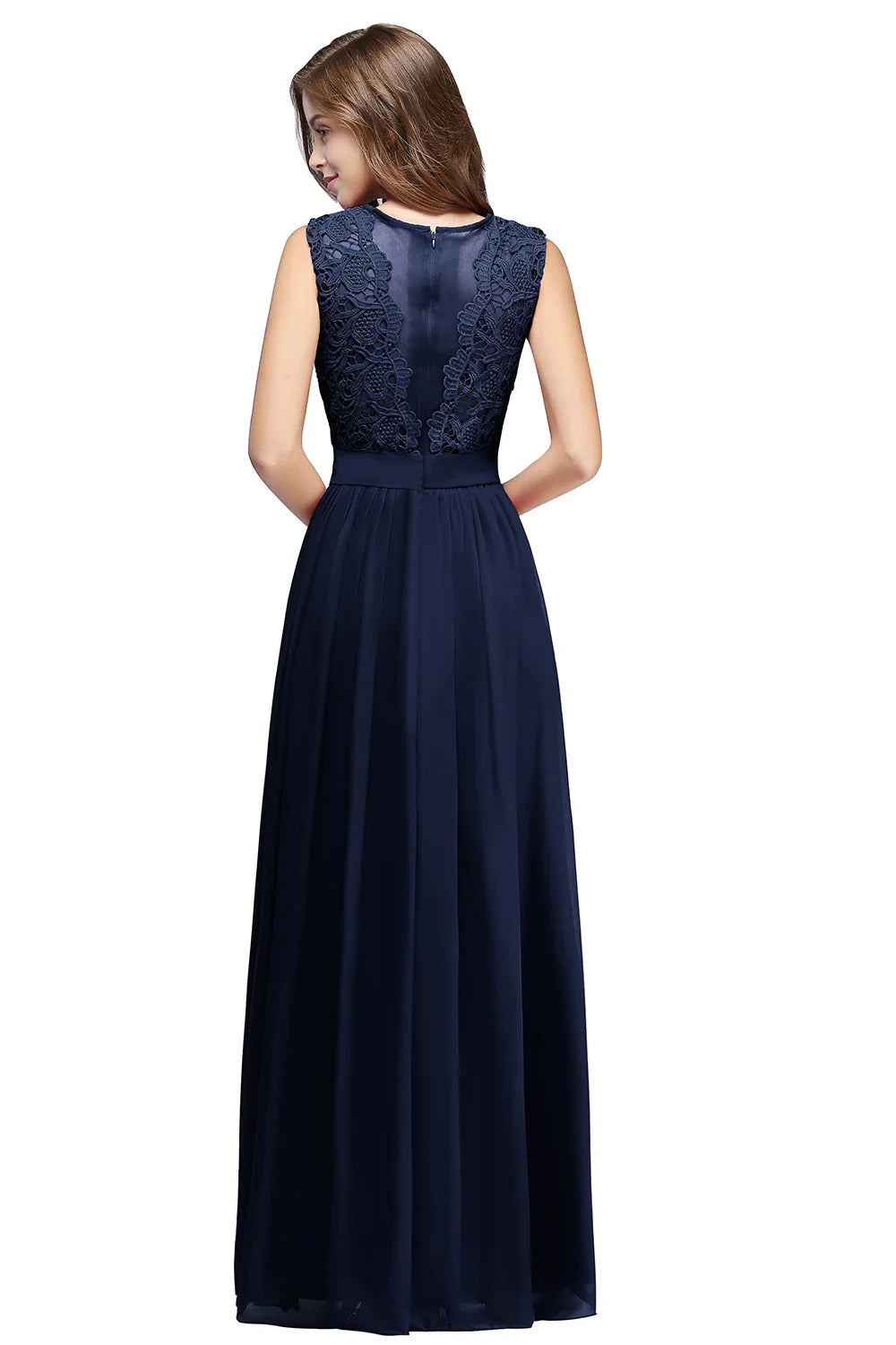 Floor Length Lace Chiffon Prom Gowns For Party Sweetheart Neckline Long A Line Bridesmaid Dress Pink Maid Of Honor Dress