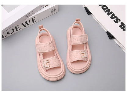 Children Summer Sandals Baby Anti-slip Wearable Summer Shoes Girls Solid Color Hook Sandals Boys Breathable Beach Sandals
