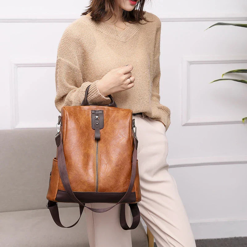 Female Backpack Multifunction PU Leather School Bag Women Shoulder Bag Travel Back Pack Mochila Feminina