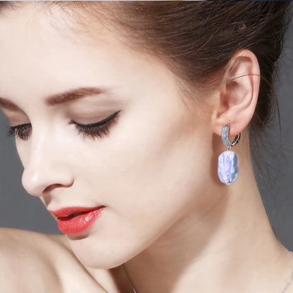 Natural Freshwater 12-16mm Big Baroque Pearl Drop Earrings 925 Sterling Silver Bridal Jewelry Gifts or Women Wholesale