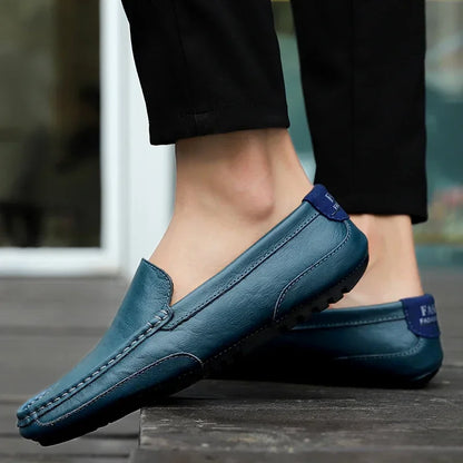 Genuine Leather Breathable Mocasines Casual Loafers Leather Shoes For Men Slip On Formal Italian Driving Flat Chaussure Homme