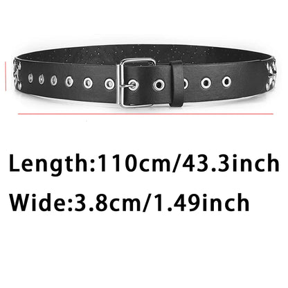 2023New Fashion Pentagram Riveted Women's Belt Punk Hip Hop Rock Jeans Men's Belt