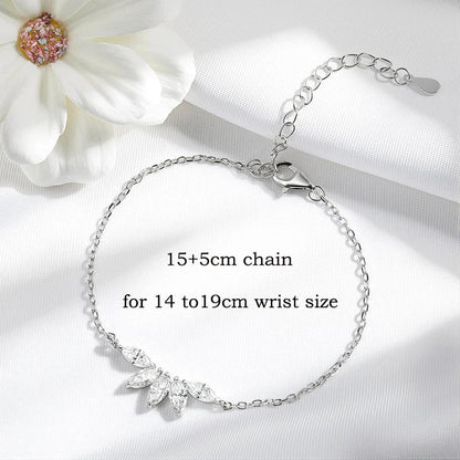 5 Gems 3*6mm Marquise Cut All Moissanite Bracelets for Women Original Luxury Adjustable Chain Real S925 Silver Jewelry