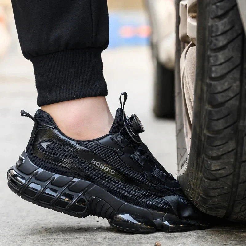 Men's Safety Shoes Air Cushion Protection Safety Boots Fashionable Casual Shoes Breathable Odor Protection Men's Work Shoes