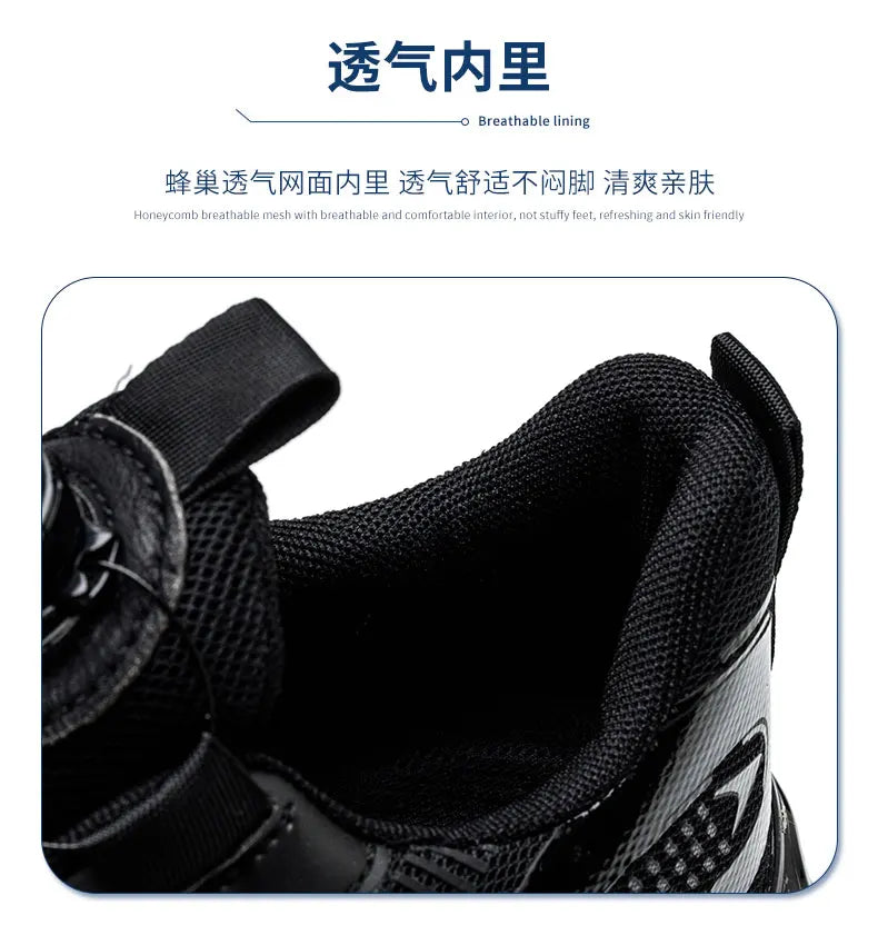 Rotating Button Safety Shoes Men Anti-smash Anti-puncture Protective Work Shoes Fashion Men Sport Shoes Security Boots Men ﻿